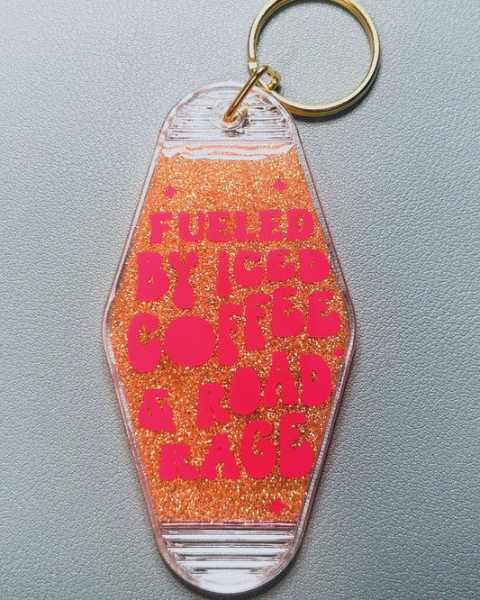 "Fueled by iced coffee..." Keychain